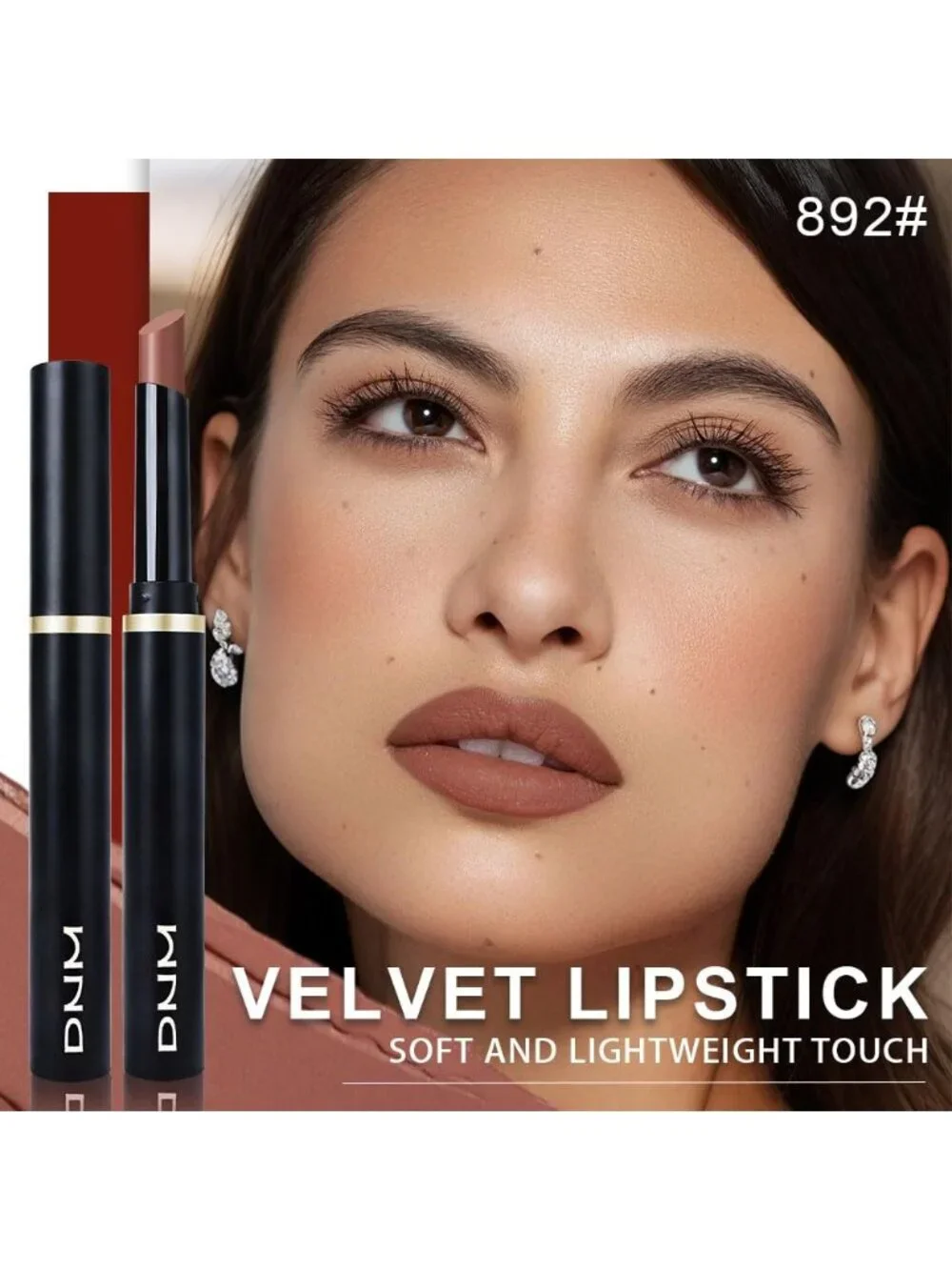 Women's 892# Nude Brown Long Lasting Waterproof Velvet Matte Stick Lipstick